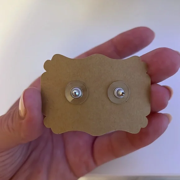 Nightmare Before Christmas Jack Skellington and Sally button earrings - Picture 2 of 2